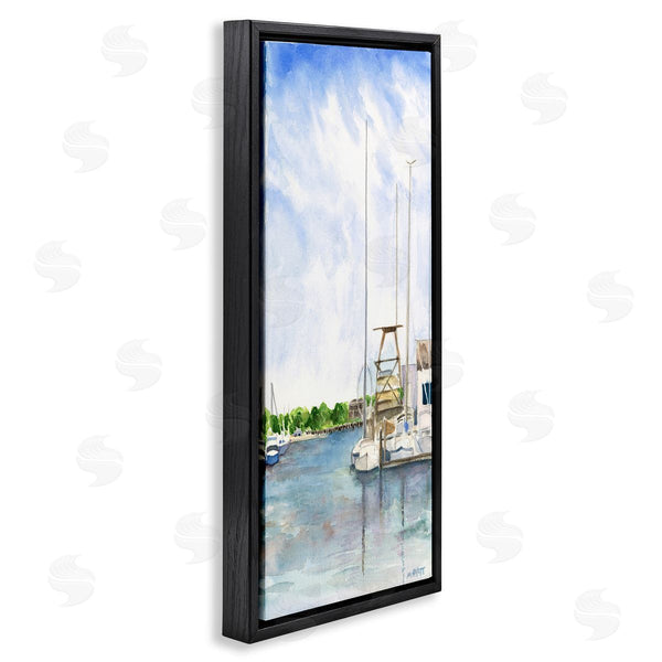 Stupell Industries Melissa Hyatt | Boats At Dock Summer Lakeside Landscape