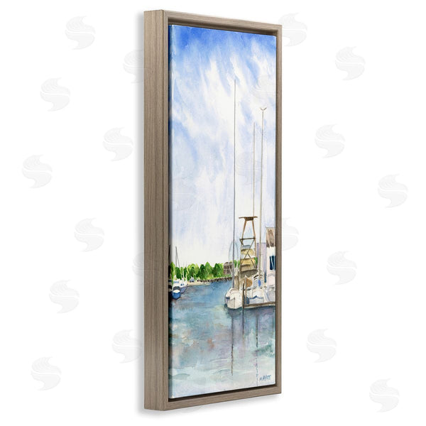 Stupell Industries Melissa Hyatt | Boats At Dock Summer Lakeside Landscape