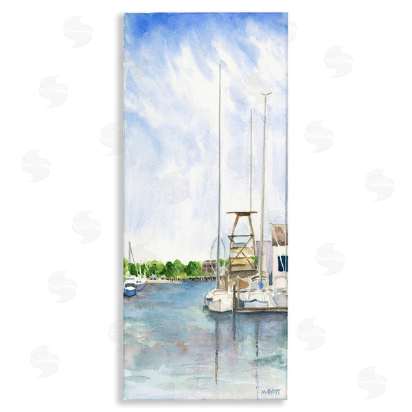 stupell industries Melissa Hyatt | Boats at Dock Summer Lakeside Landscape
