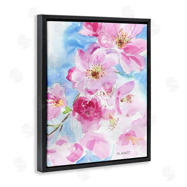 Stupell Industries Melissa Hyatt | Cherry Blossom Pink Florals Blooming Over Blue Wall Art