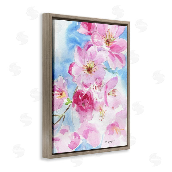 Stupell Industries Melissa Hyatt | Cherry Blossom Pink Florals Blooming Over Blue Wall Art