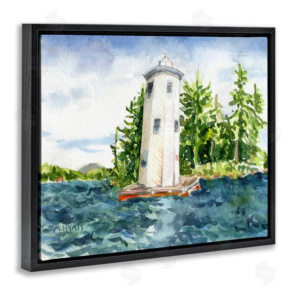 Stupell Industries Melissa Hyatt | Cove Side Lighthouse Rustic Lake Landscape