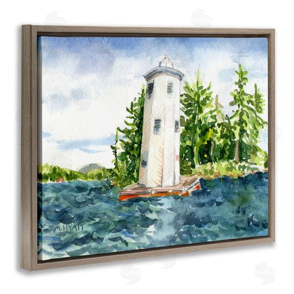 Stupell Industries Melissa Hyatt | Cove Side Lighthouse Rustic Lake Landscape