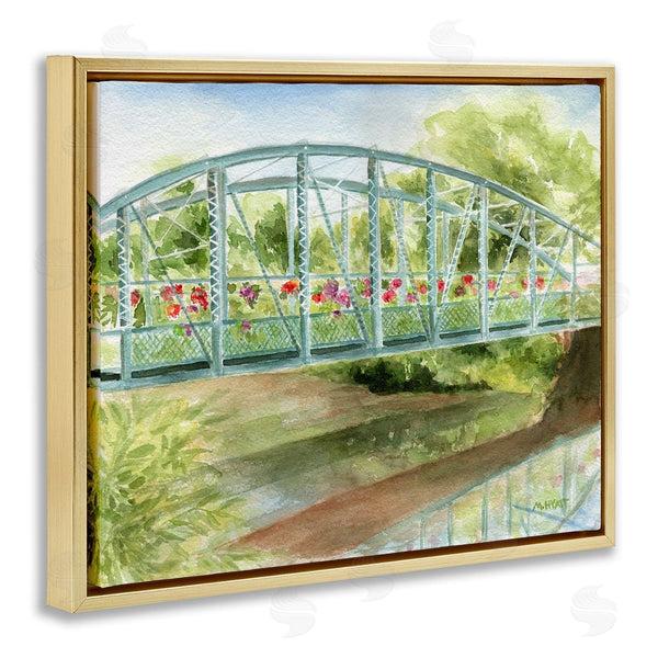 Stupell Industries Melissa Hyatt | Floral Road Bridge Over Countryside Creek