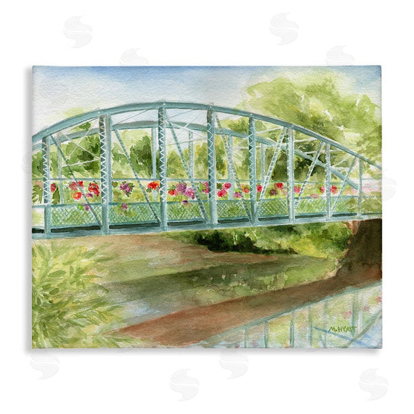 stupell industries Melissa Hyatt | Floral Road Bridge over Countryside Creek