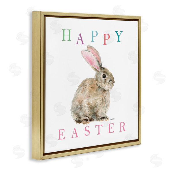 Stupell Industries Melissa Hyatt | Happy Easter Phrase With Woodland Bunny Rabbit