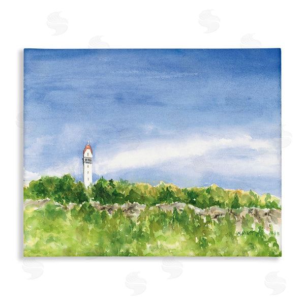 stupell industries Melissa Hyatt | Heublein Tower Forest Overlook Soft Watercolor Landscape