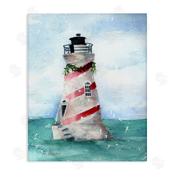 stupell industries Melissa Hyatt | Holiday Lighthouse Candy Cane Stripes