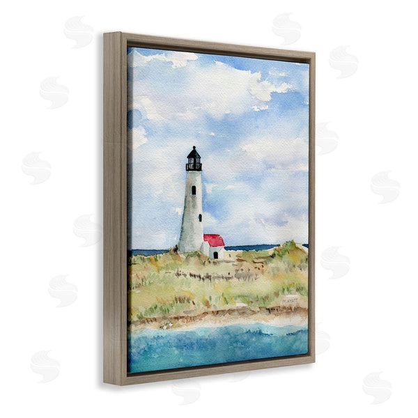 Stupell Industries Melissa Hyatt | Lighthouse On Peninsula Soft Coastal Landscape