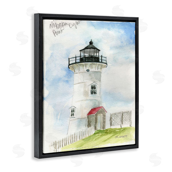 Stupell Industries Melissa Hyatt | Nobska Point Lighthouse Cliffside Coastal Architecture Wall Art