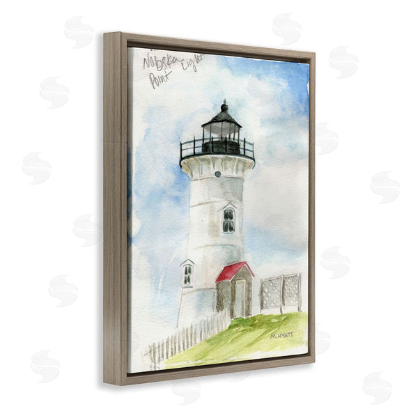 Stupell Industries Melissa Hyatt | Nobska Point Lighthouse Cliffside Coastal Architecture Wall Art