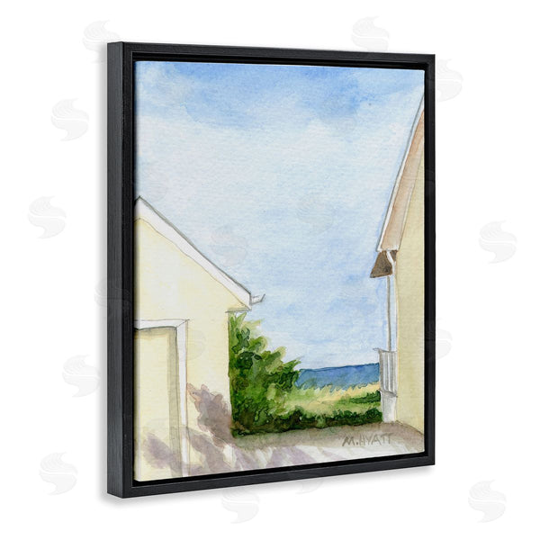 Stupell Industries Melissa Hyatt | Ocean Cliffside In-Between Beach Cottage Architecture Wall Art