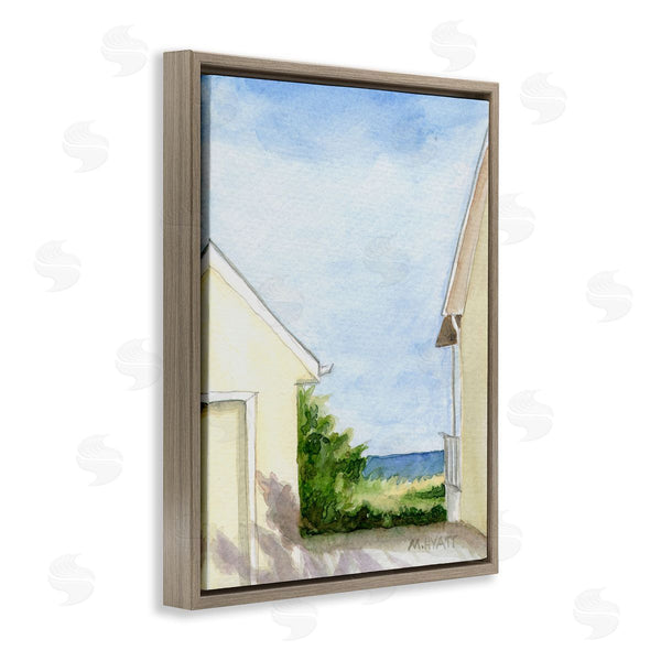 Stupell Industries Melissa Hyatt | Ocean Cliffside In-Between Beach Cottage Architecture Wall Art