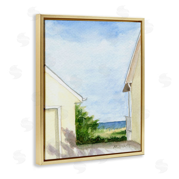 Stupell Industries Melissa Hyatt | Ocean Cliffside In-Between Beach Cottage Architecture Wall Art