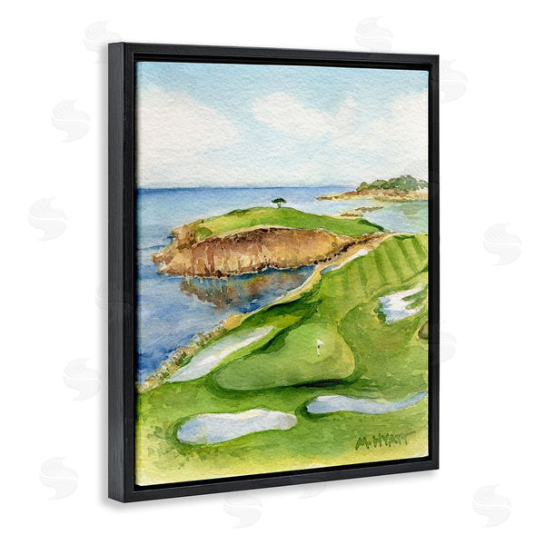 Stupell Industries Melissa Hyatt | Pebble Beach Cliffside Golf Course Soft Watercolor