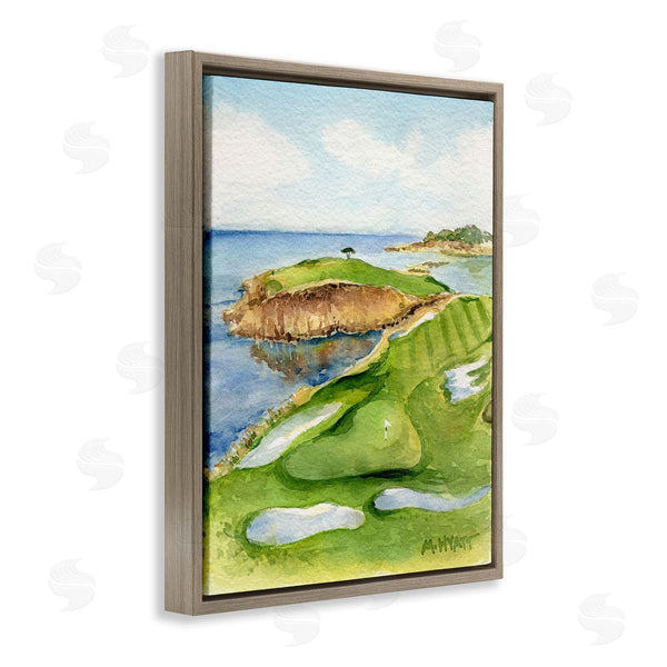 Stupell Industries Melissa Hyatt | Pebble Beach Cliffside Golf Course Soft Watercolor