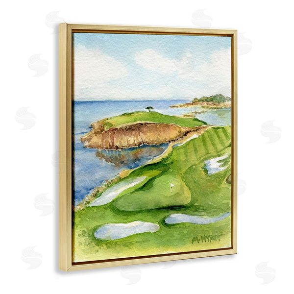 Stupell Industries Melissa Hyatt | Pebble Beach Cliffside Golf Course Soft Watercolor