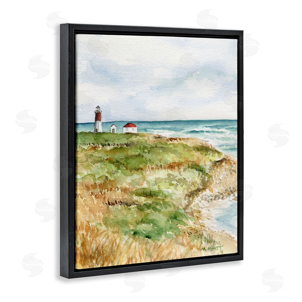Stupell Industries Melissa Hyatt | Point Judith Cliffside Lighthouse Coastal Landscape