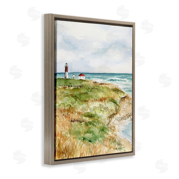 Stupell Industries Melissa Hyatt | Point Judith Cliffside Lighthouse Coastal Landscape