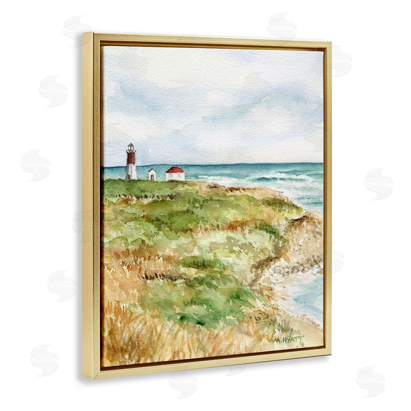 Stupell Industries Melissa Hyatt | Point Judith Cliffside Lighthouse Coastal Landscape