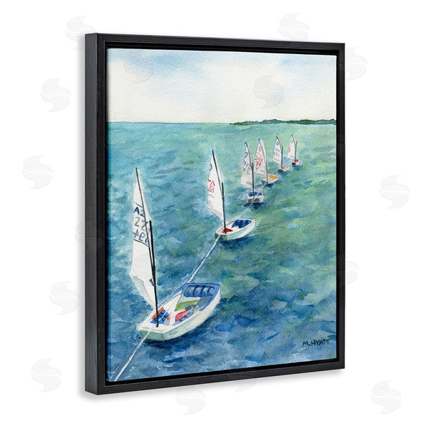 Stupell Industries Melissa Hyatt | Sail Boats Floating In A Row Coastal Landscape