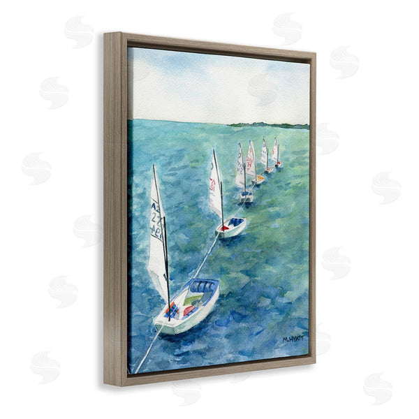 Stupell Industries Melissa Hyatt | Sail Boats Floating In A Row Coastal Landscape