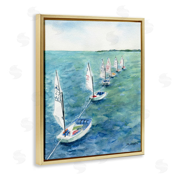 Stupell Industries Melissa Hyatt | Sail Boats Floating In A Row Coastal Landscape