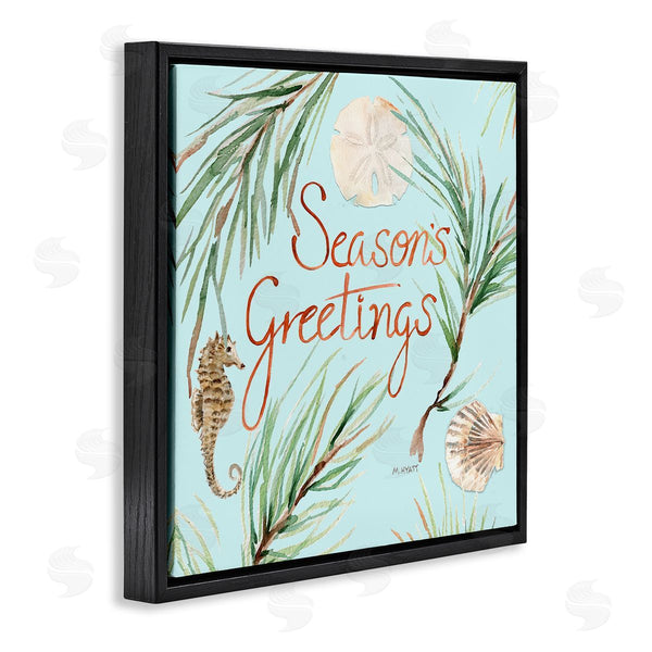 Stupell Industries Melissa Hyatt | Season's Greetings Nautical Christmas Seahorse