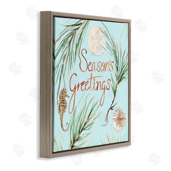 Stupell Industries Melissa Hyatt | Season's Greetings Nautical Christmas Seahorse