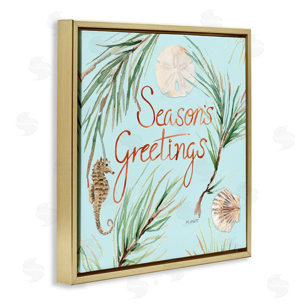 Stupell Industries Melissa Hyatt | Season's Greetings Nautical Christmas Seahorse