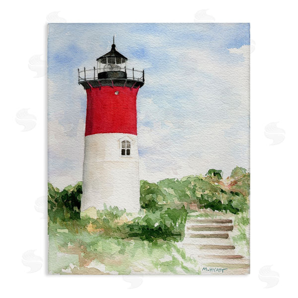 stupell industries Melissa Hyatt | Stairs Leading to Nauset Lighthouse Green Cliffside