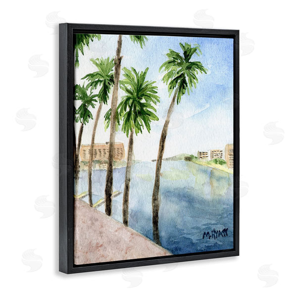 Stupell Industries Melissa Hyatt | Tropical Palms Along The River Edge Landscape