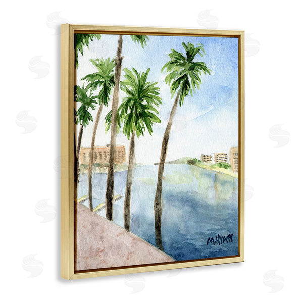 Stupell Industries Melissa Hyatt | Tropical Palms Along The River Edge Landscape
