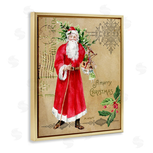 Stupell Industries Melissa Hyatt | Vintage Santa Claus Postal Design