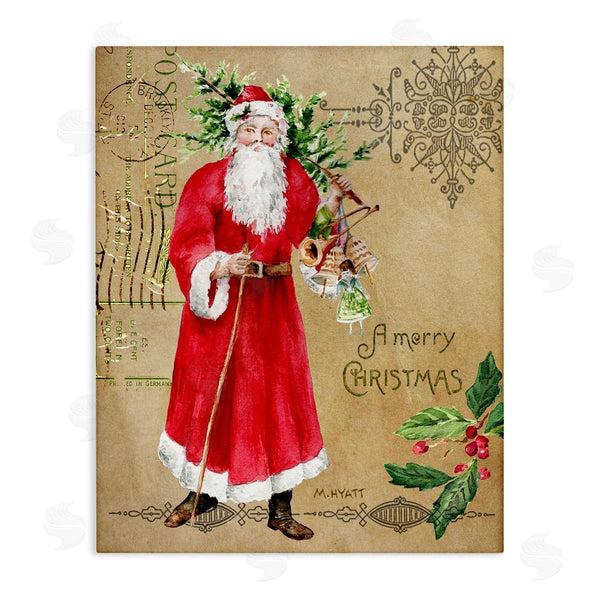 stupell industries Melissa Hyatt | Vintage Santa Claus Postal Design