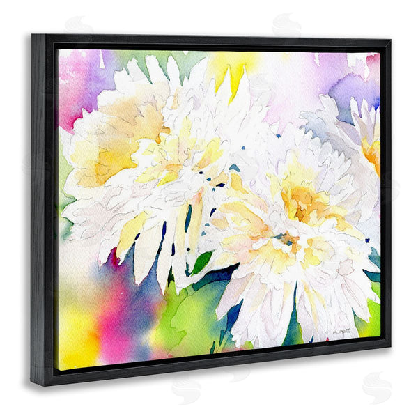 Stupell Industries Melissa Hyatt | White Mum Florals Over Rainbow Watercolor