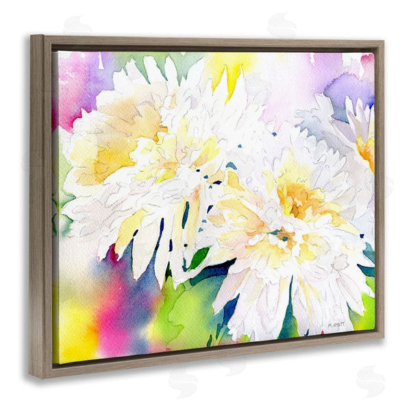 Stupell Industries Melissa Hyatt | White Mum Florals Over Rainbow Watercolor