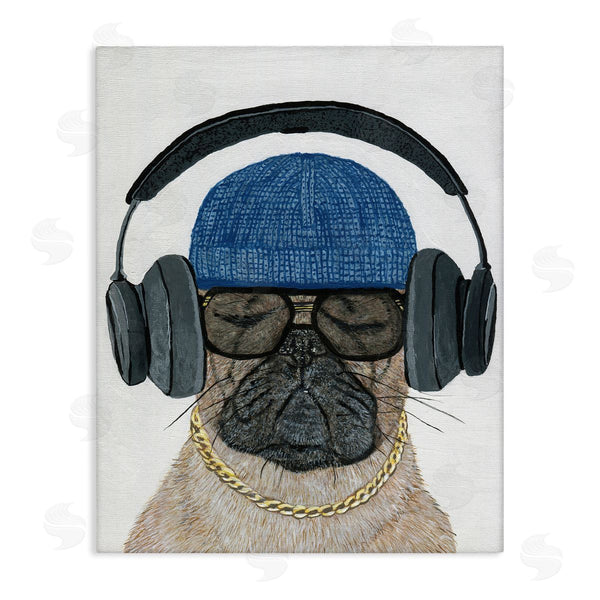 stupell industries Melissa Symons | Pug in Headphones