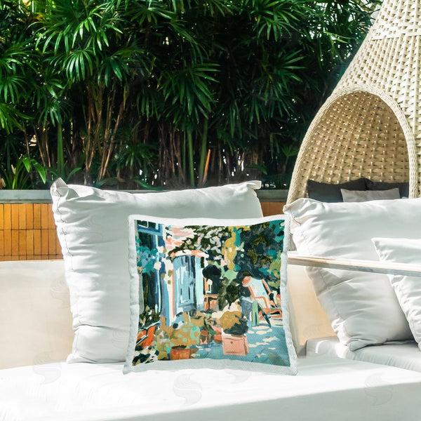 Stupell Industries Melissa Wang | Abstract Cityscape Architecture Printed Throw Pillow