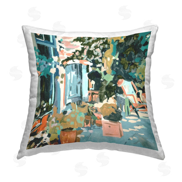 stupell industries Melissa Wang | Abstract Cityscape Architecture Printed Throw Pillow