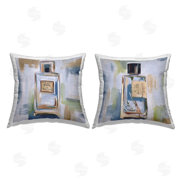 Stupell Industries Melissa Wang | Abstract Cologne Perfume Bottle Printed Throw Pillow Set