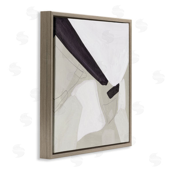 Stupell Industries Melissa Wang | Abstract Neutral Shapes Black Tan Modern Living Room Wall Art