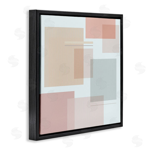 Stupell Industries Melissa Wang | Abstract Patterned Squares Industrial Geometric Shapes Pink Grey Wall Art