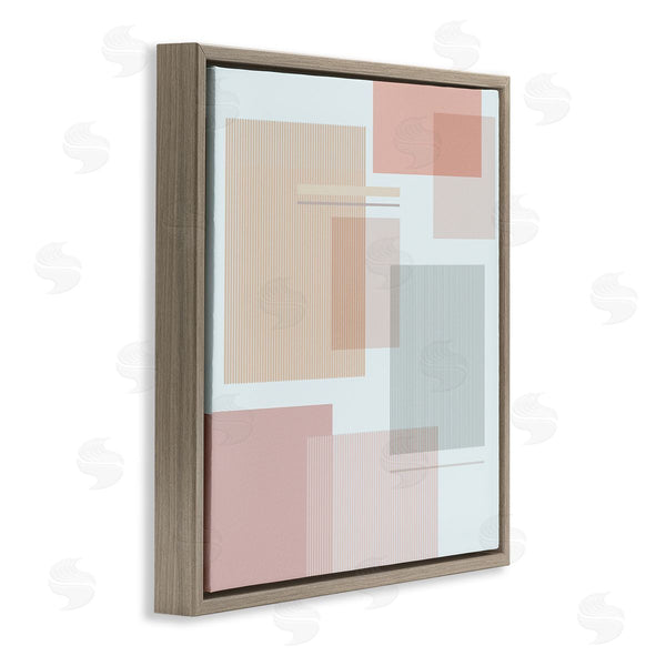 Stupell Industries Melissa Wang | Abstract Patterned Squares Industrial Geometric Shapes Pink Grey Wall Art