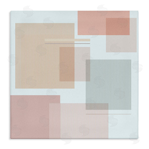 stupell industries Melissa Wang | Abstract Patterned Squares Industrial Geometric Shapes Pink Grey Wall Art