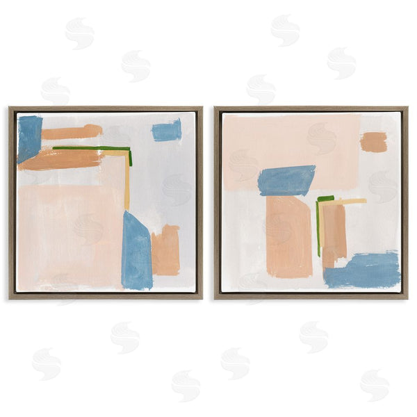 Stupell Industries Melissa Wang | Abstract Pink Blocked Contemporary Shapes Wall Art