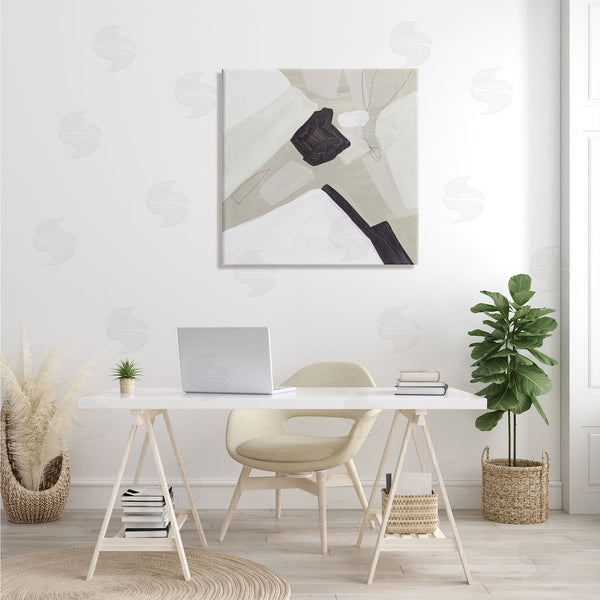 Stupell Industries Melissa Wang | Abstract Shape Arrangement Neutral Tan Black Modern Painting Wall Art
