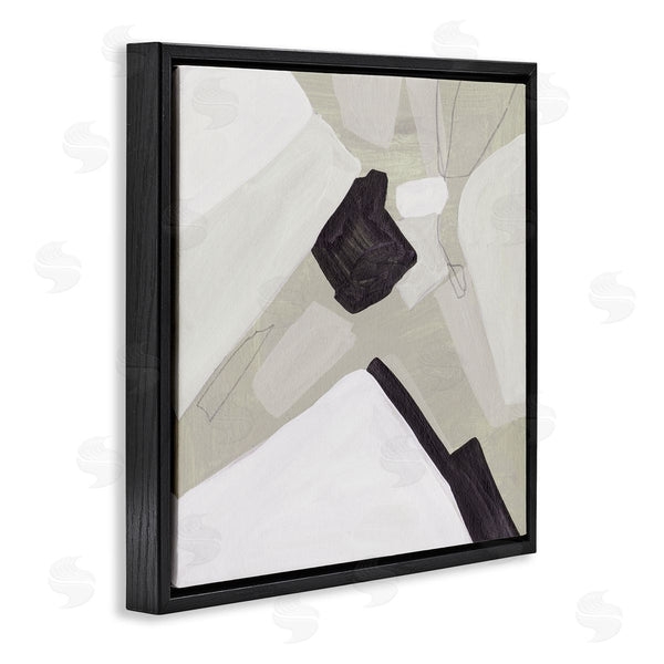 Stupell Industries Melissa Wang | Abstract Shape Arrangement Neutral Tan Black Modern Painting Wall Art