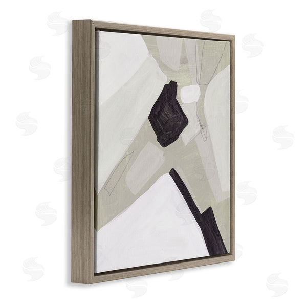 Stupell Industries Melissa Wang | Abstract Shape Arrangement Neutral Tan Black Modern Painting Wall Art
