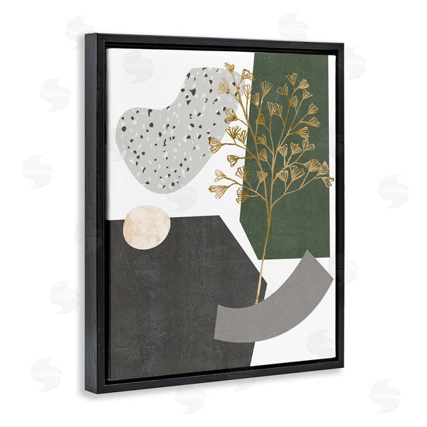 Stupell Industries Melissa Wang | Abstract Shapes With Golden Detail